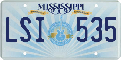 MS license plate LSI535