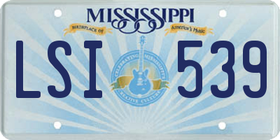 MS license plate LSI539