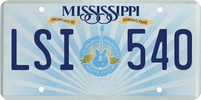 MS license plate LSI540