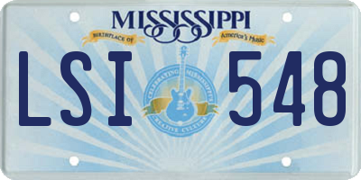MS license plate LSI548