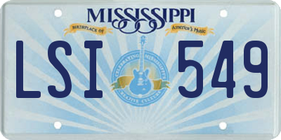 MS license plate LSI549