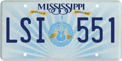 MS license plate LSI551