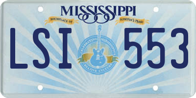 MS license plate LSI553