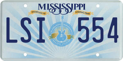 MS license plate LSI554