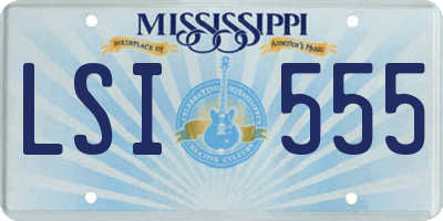 MS license plate LSI555