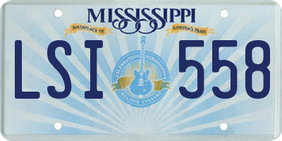 MS license plate LSI558