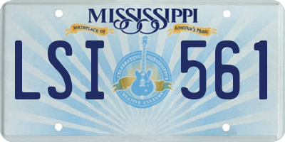 MS license plate LSI561
