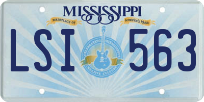 MS license plate LSI563