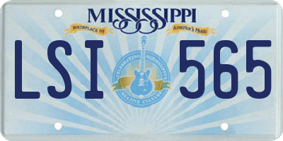 MS license plate LSI565
