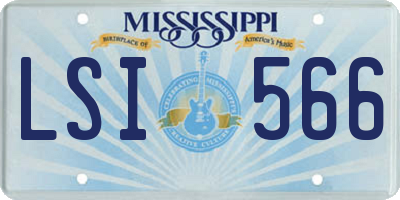 MS license plate LSI566