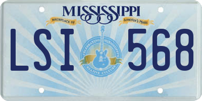MS license plate LSI568