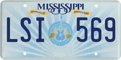 MS license plate LSI569