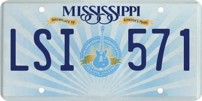 MS license plate LSI571