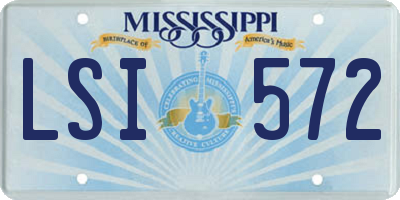 MS license plate LSI572