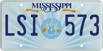 MS license plate LSI573