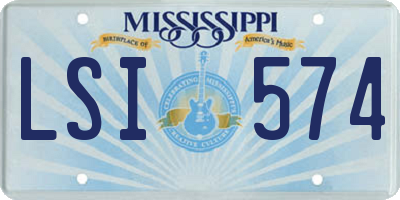 MS license plate LSI574