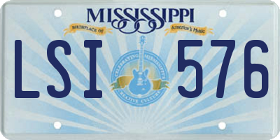 MS license plate LSI576