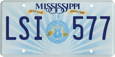 MS license plate LSI577