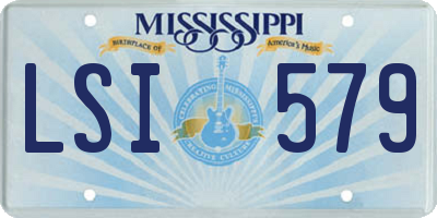MS license plate LSI579
