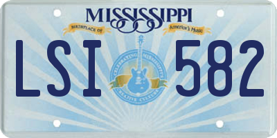 MS license plate LSI582