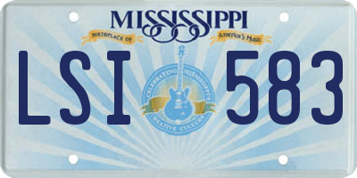 MS license plate LSI583