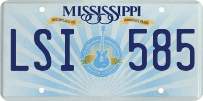 MS license plate LSI585