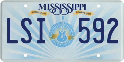 MS license plate LSI592