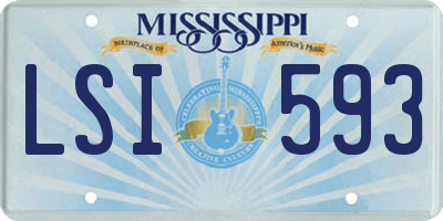MS license plate LSI593