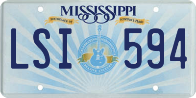 MS license plate LSI594