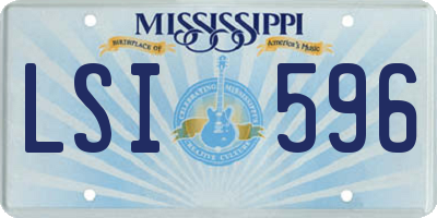 MS license plate LSI596