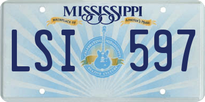 MS license plate LSI597