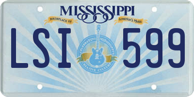 MS license plate LSI599