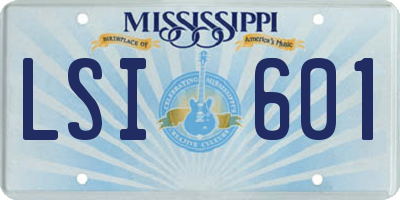 MS license plate LSI601