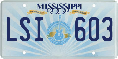 MS license plate LSI603
