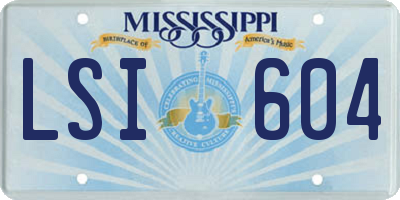 MS license plate LSI604