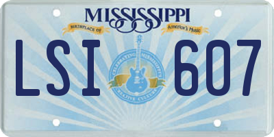 MS license plate LSI607