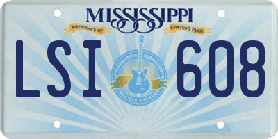 MS license plate LSI608