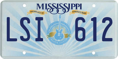 MS license plate LSI612