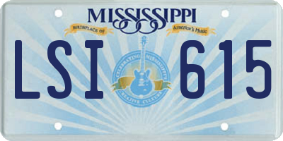 MS license plate LSI615