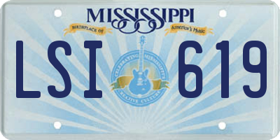MS license plate LSI619