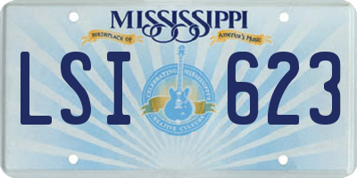 MS license plate LSI623