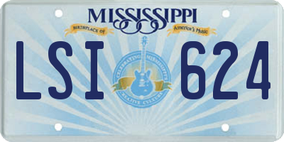 MS license plate LSI624