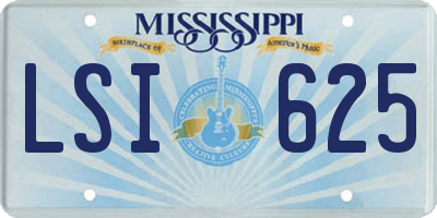MS license plate LSI625