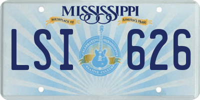 MS license plate LSI626