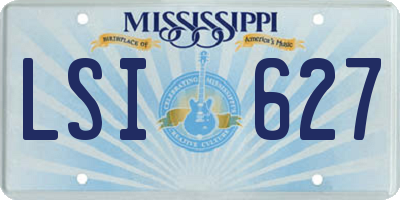 MS license plate LSI627