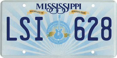 MS license plate LSI628