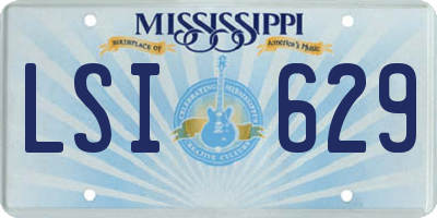 MS license plate LSI629