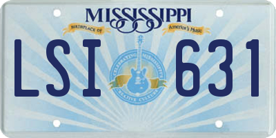 MS license plate LSI631