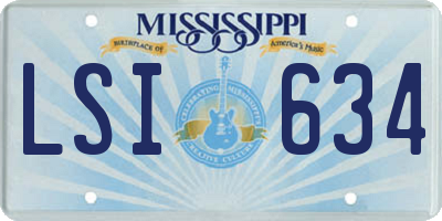 MS license plate LSI634