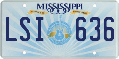 MS license plate LSI636